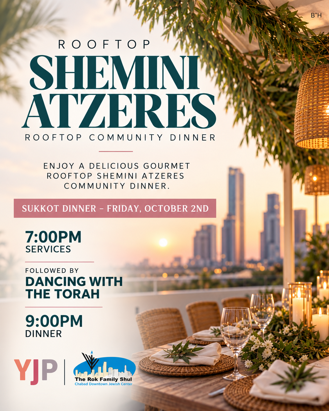 Rooftop Shemini Atzeres Rooftop Community Dinner