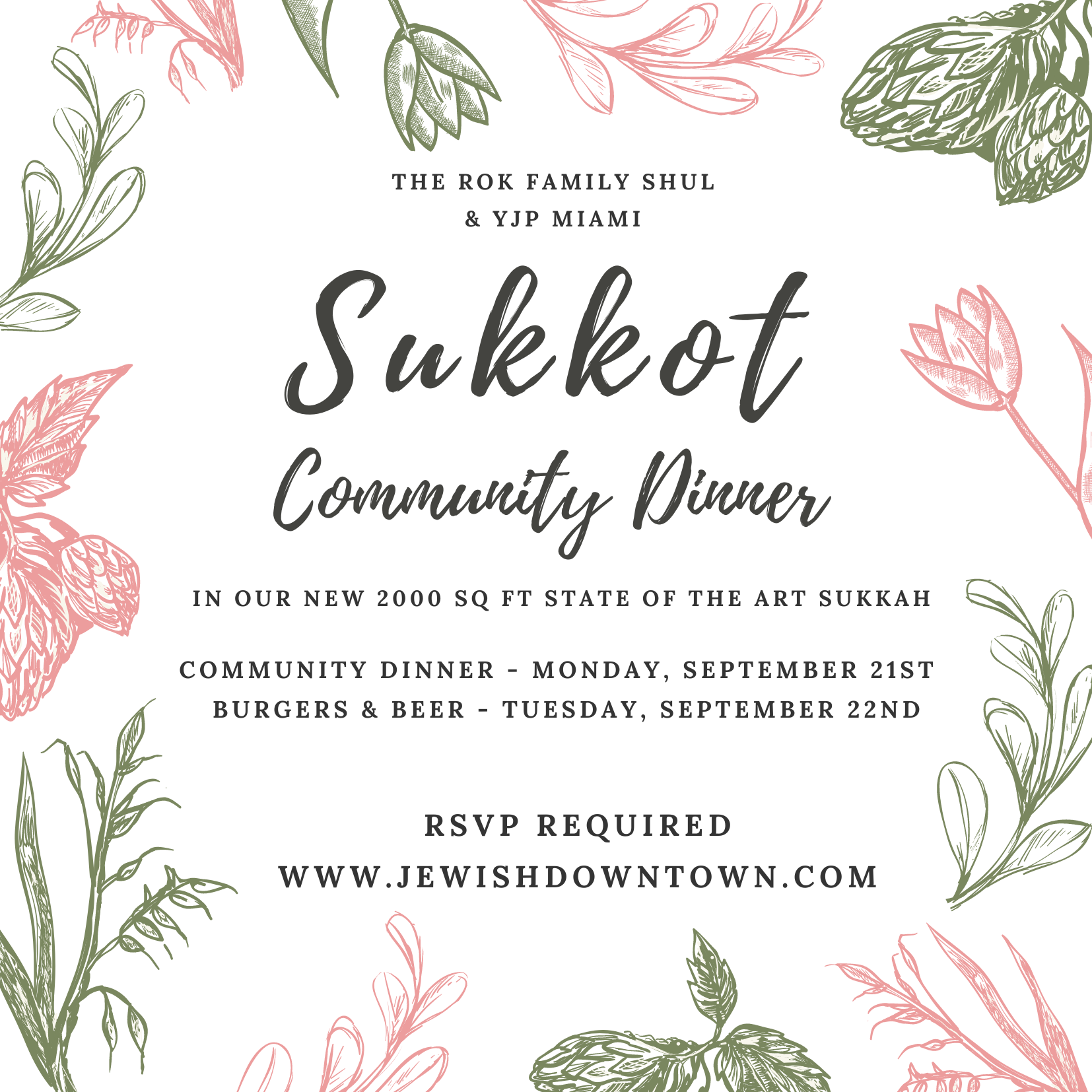 Rooftop Shemini Atzeres Community Dinner