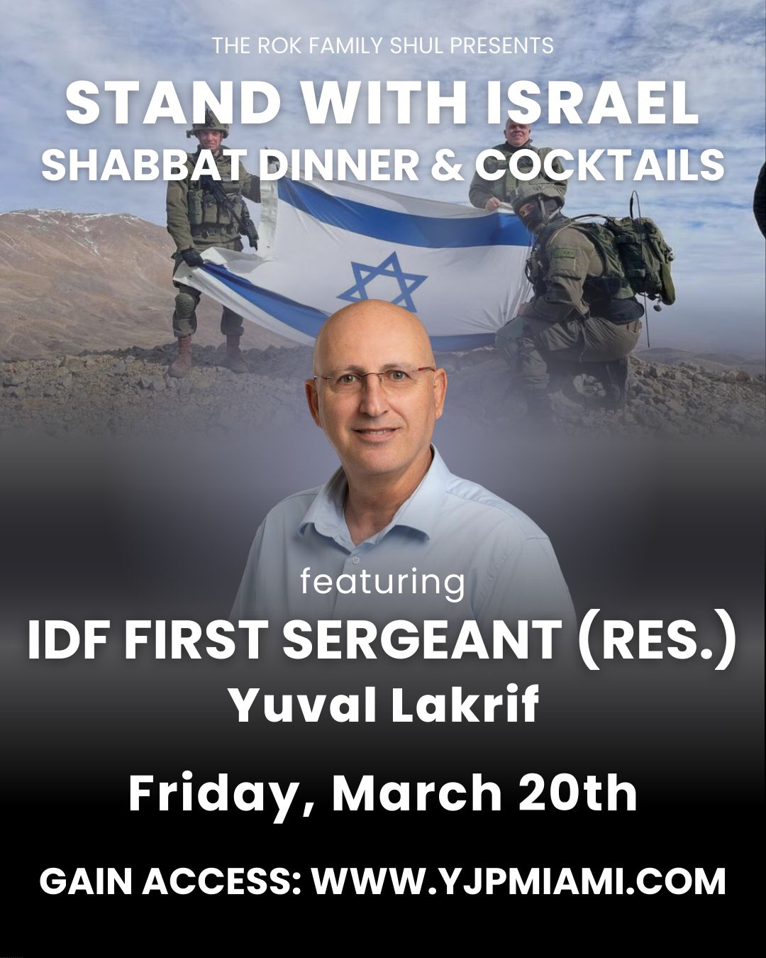 YJP Miami Rooftop Shabbat Dinner With IDF First Sergeant Yuval Lakrif