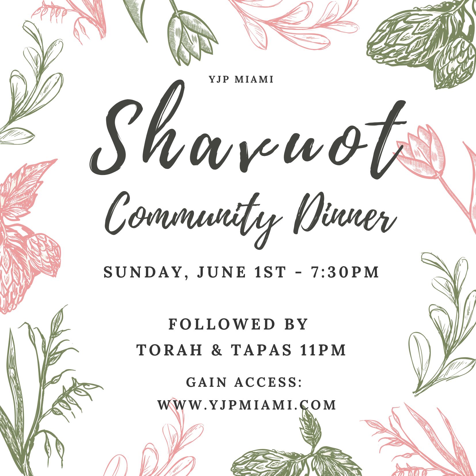 Shavuot Community Dinner