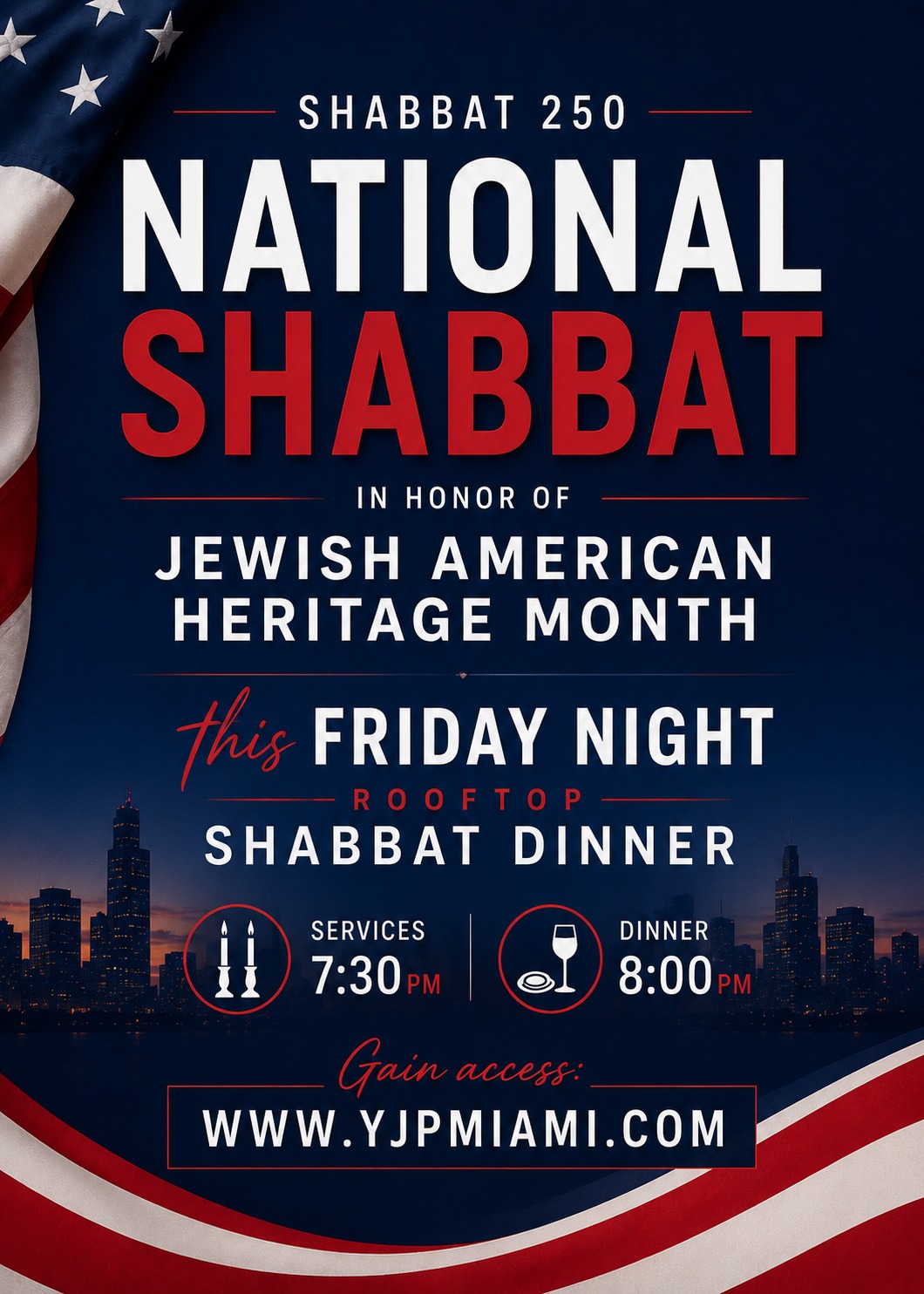 Shabbat 250 - YJP Miami Rooftop Shabbat Dinner